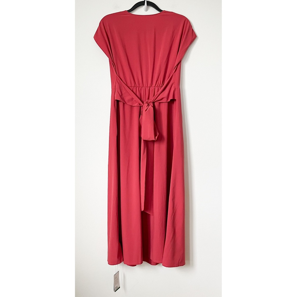 NEW Breezeful V-Neck Short Sleeve Pocket Tie Quick Dry Midi Dress Pink Mediium - Picture 7 of 16